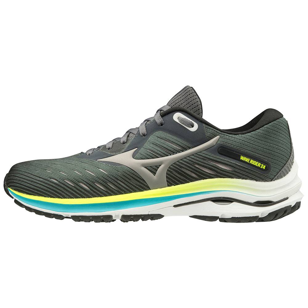 Tenis Para Correr Mizuno Wave Rider 24 D (Wide) Para Mujer Verdes Oscuro 6129758-XY